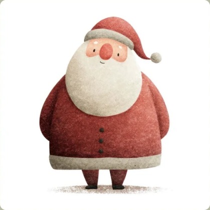Ilustración de un Papá Noel redondo con jersey rojo